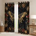 thumbnail image 2 of Homewish Animal Moth Boy Girl Black Out Curtains,Chic Floral Flowers Rose Curtains Pack of 2 (42x63 Each),Retro Vintage Aesthetic Bedroom Curtains,Lightweight Room Decor, 2 of 6