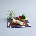 thumbnail image 3 of ZAKKA Oso Gato Sandía Modelo Miniaturas Televisión Verano Ventilador Cojín Escena Adorno de Escritorio Decoración del Hogar Manualidades Juguetes Figuras, 3 of 5