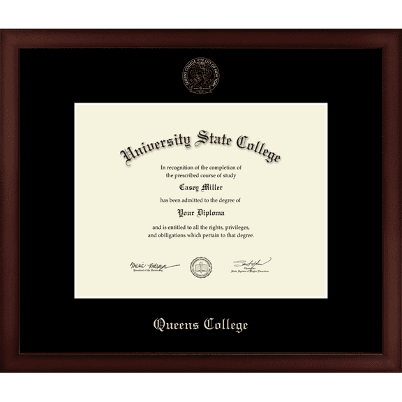 Queens College Diploma Frame, Document Size 11" x 8.5"