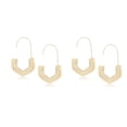 thumbnail image 4 of Transemion 1 Pair Rattan Earrings Half-hexagon Handmade Great Quality for Girl Woman white 2Set, 4 of 6