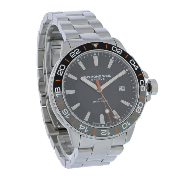 Raymond Weil Tango GMT Men's Black Dial Stainless Steel Watch 8280-ST2-20001