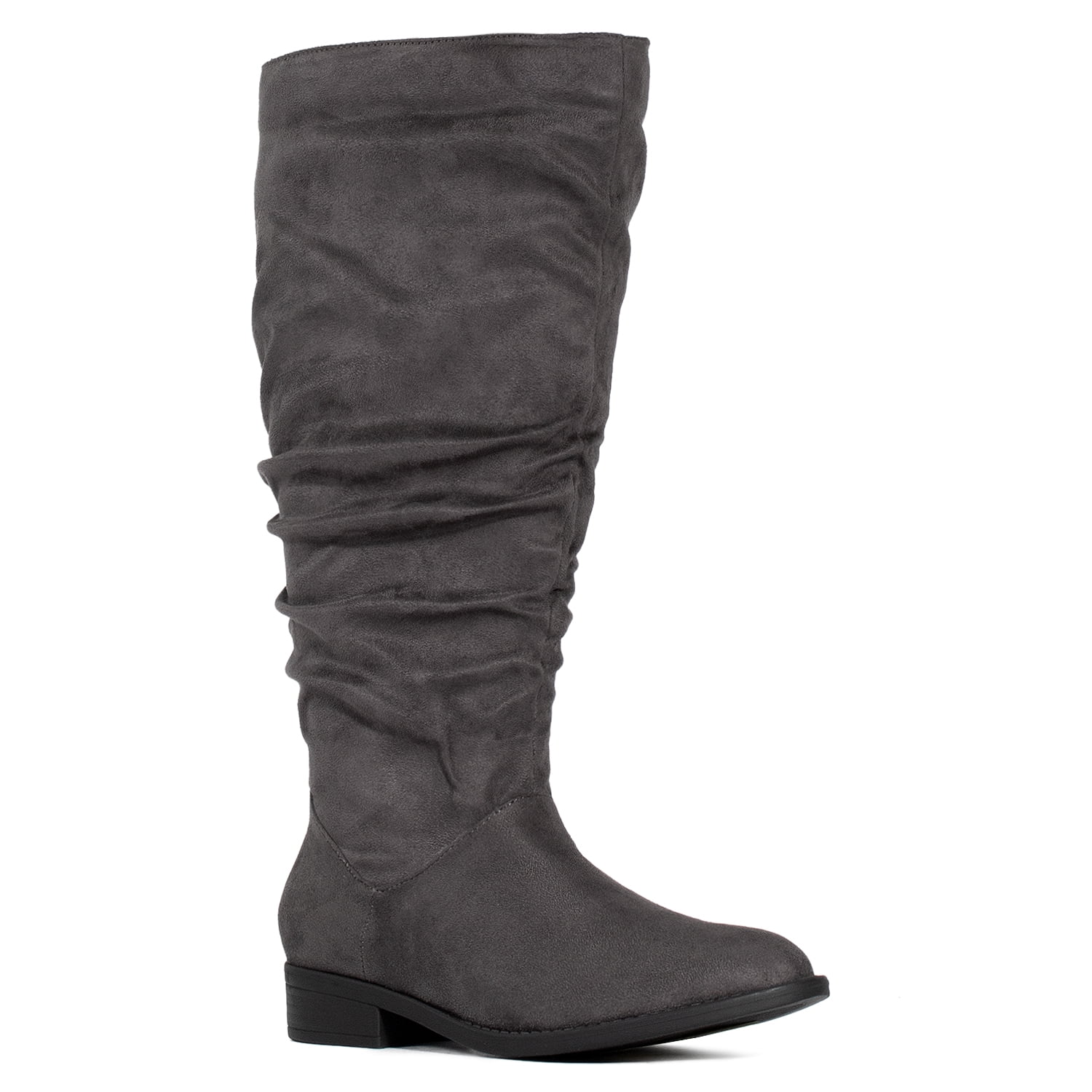 slouchy knee high heeled boots