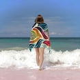 thumbnail image 6 of PHYHOO Abstract Feather Bohemian Beach Towel, Sand Free Microfiber Beach Blanket, Quick Dry Absorbent Bath Towels for Swimming Pool, Camping, Picnic, Yoga Gym Sports 30x60in, 6 of 8