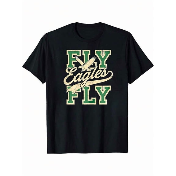 Eagles Fly Vintage Eagles Football Life Sport Lovers Pattern Printed T-Shirt Short-Sleeved Crew Neck T-Shirt, The Perfect Choice For Summer Casual Wear