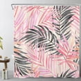 thumbnail image 1 of Tropical Palm Leaf Shower Curtain Decor,Grey and Pink Watercolor Plant Leaves on Beige Shower Curtains for Bathroom 72X78 inch Polyester Fabric Bathroom Decoration Bath Curtains Hooks Included, 1 of 6