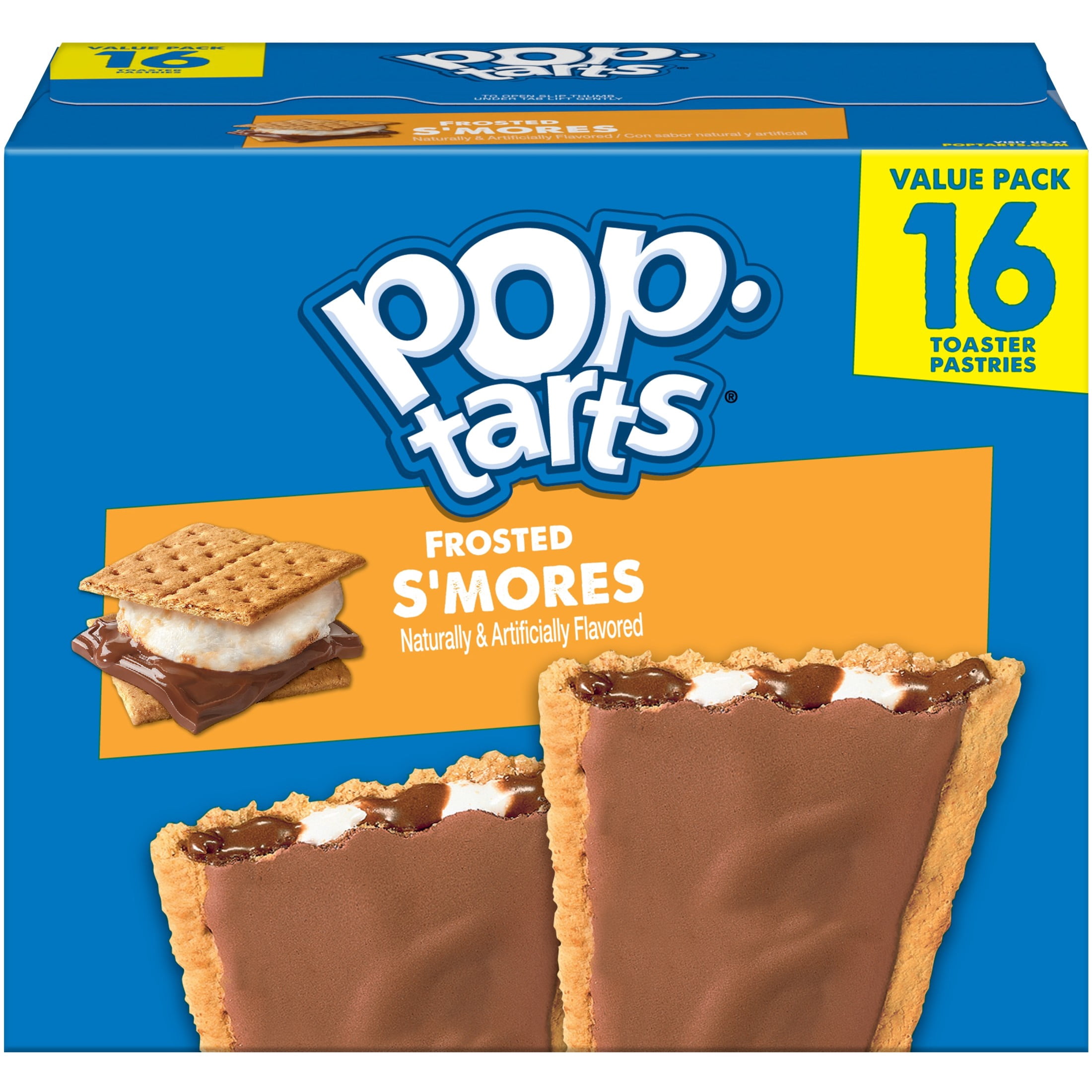 (3 pack) Pop-Tarts Frosted S'mores Toaster Pastries, Breakfast Foods, Shelf-Stable, 27 oz (16 Count)