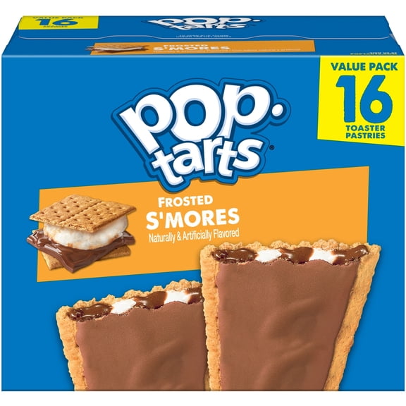 Pop-Tarts Frosted S'mores Toaster Pastries, Breakfast Foods, Shelf-Stable, 27 oz (16 Count)