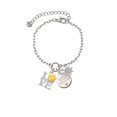 thumbnail image 2 of Delight Jewelry Silvertone Love with Yellow Paw Silvertone Discover Dream Explore Zoey Charm Bracelet, 6.5+2" Extender, 2 of 4