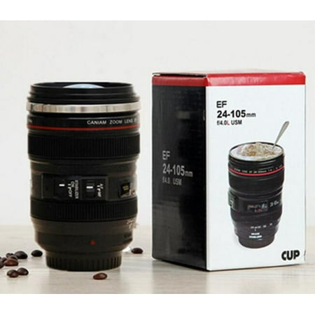 

350ml Caniam Camera Lens Travel Mug Lens Cup Tea Mug Black