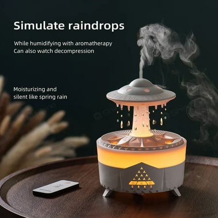 

CHNGXJC 2024 Water Drip Soothing Rain Cloud Humidifier with Remote Control - Display Rain Cloud Raindrop and Mushroom Diffuser for Air Humidification