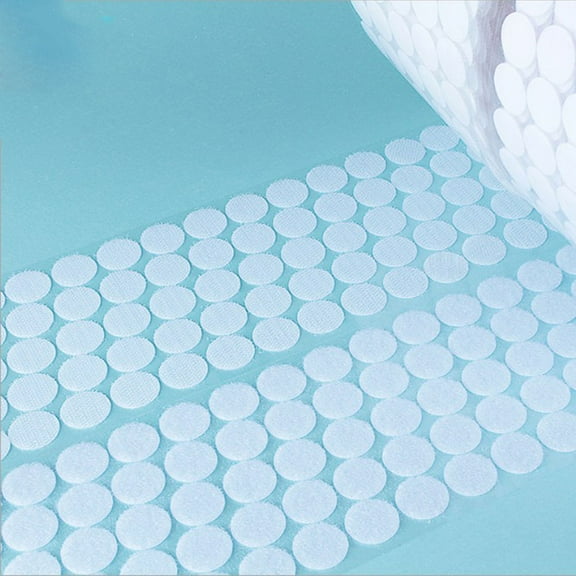 WHAMVOX White Fabric Dot Stickers with Strong Adhesive for Hook Sticking Easy to Use and Peel 300 Pairs 600pcs