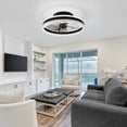 thumbnail image 4 of GCGAFUL 15.7 Inch Flush Mount Ceiling Fan with Light, 3CCT Dimmable LED Reversible Fan with Remote, Black Fixture for Bedroom Living Room, 4 of 8