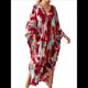 thumbnail image 2 of Vestido Caftán con Estampado Animal para Mujer, Talla Grande, para Playa, Verano 2025 Rojo y Azul Talla Única, 2 of 10
