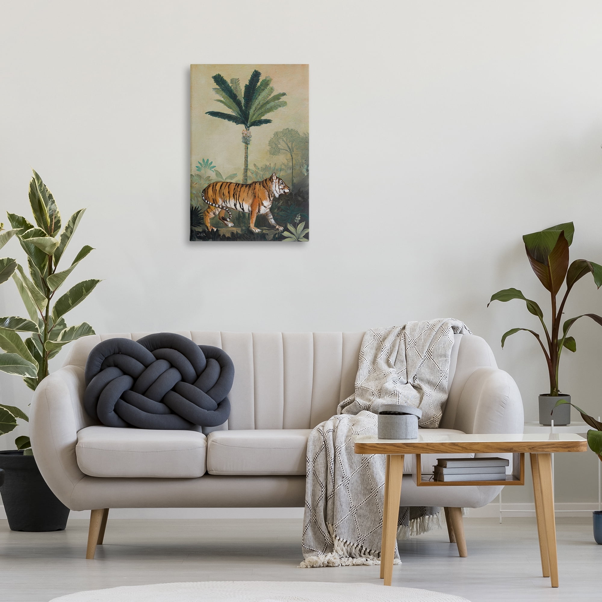 Stupell Industries King Of Jungle Tiger Landscape Painting Gallery Wrapped Canvas Art Print Wall Art, 20 x 30