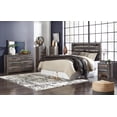 thumbnail image 2 of Signature Design by Ashley Drystan Queen Panel Headboard, Rustic Brown, Industrial Farmhouse Headboard with LED Lights and USB Charging, 2 of 7