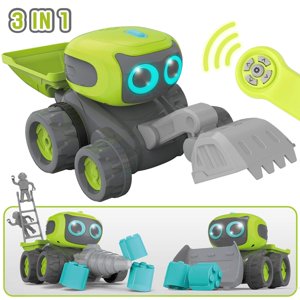 RC Robot Toys, Electric Remote Control Car Toys et les véhicules de technologie d'apprentissage et d'entraînement, assembler le robot de télécommande avec lumières / Musique, Enfants RC Voiture