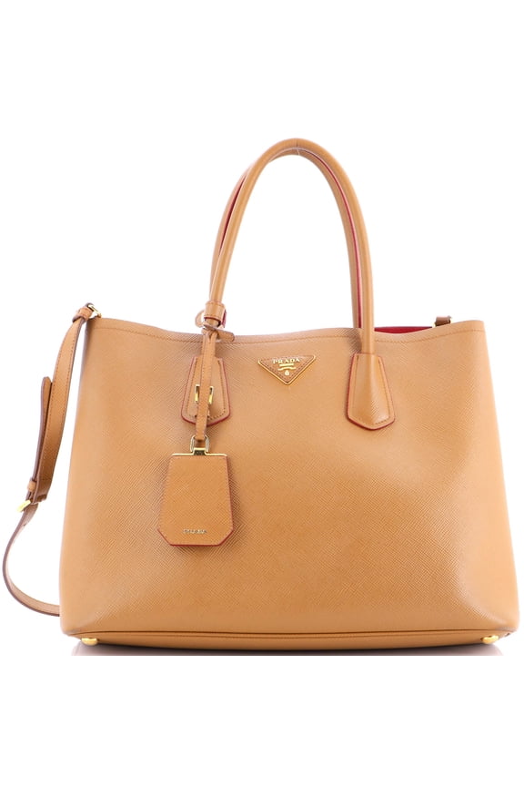 Pre-Owned Cuir Double Tote Saffiano Leather Large By Rebag