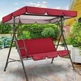 thumbnail image 5 of Outdoor Swing Chair Canopy Replacement, 75.2"x47.24" Universal Waterproof Cover for 2-3 Seater Porch Swings, Heavy Duty 190T Polyester Sun Shade with Anti-UV Protection, 5 of 6