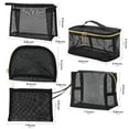 thumbnail image 2 of DODAMOUR 5 Pieces Mesh Makeup Bags, Portable Mesh Cosmetic Bag with Zipper, Travel Toiletry Bag for Home Office Travel Accessories (Black), 2 of 6