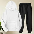 thumbnail image 4 of Women's 2 Piece Sweatsuits Hoodie and Joggers Pant Sets with Pockets Long Sleeve Tracksuit Sports Sweat Suits (2XL, White), 4 of 6