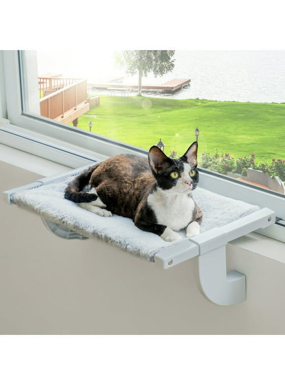 Mewoofun Cat Window Sill Perch for Indoor Cats,Cat Hammock Window Seat with Removable Covers,Cat Beds for Windowsill Bedside