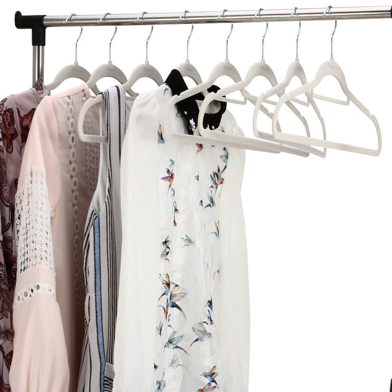 Ollieroo 50 Pack Velvet Clothes Hangers, Non-Slip Hangers with Swivel Hooks,  Heavy Duty Suit Hangers, Beige 
