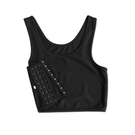

Chictop Chest Binder Underwear Tank Tops Bandage Trans Breathable Side Hook Bustier Bra
