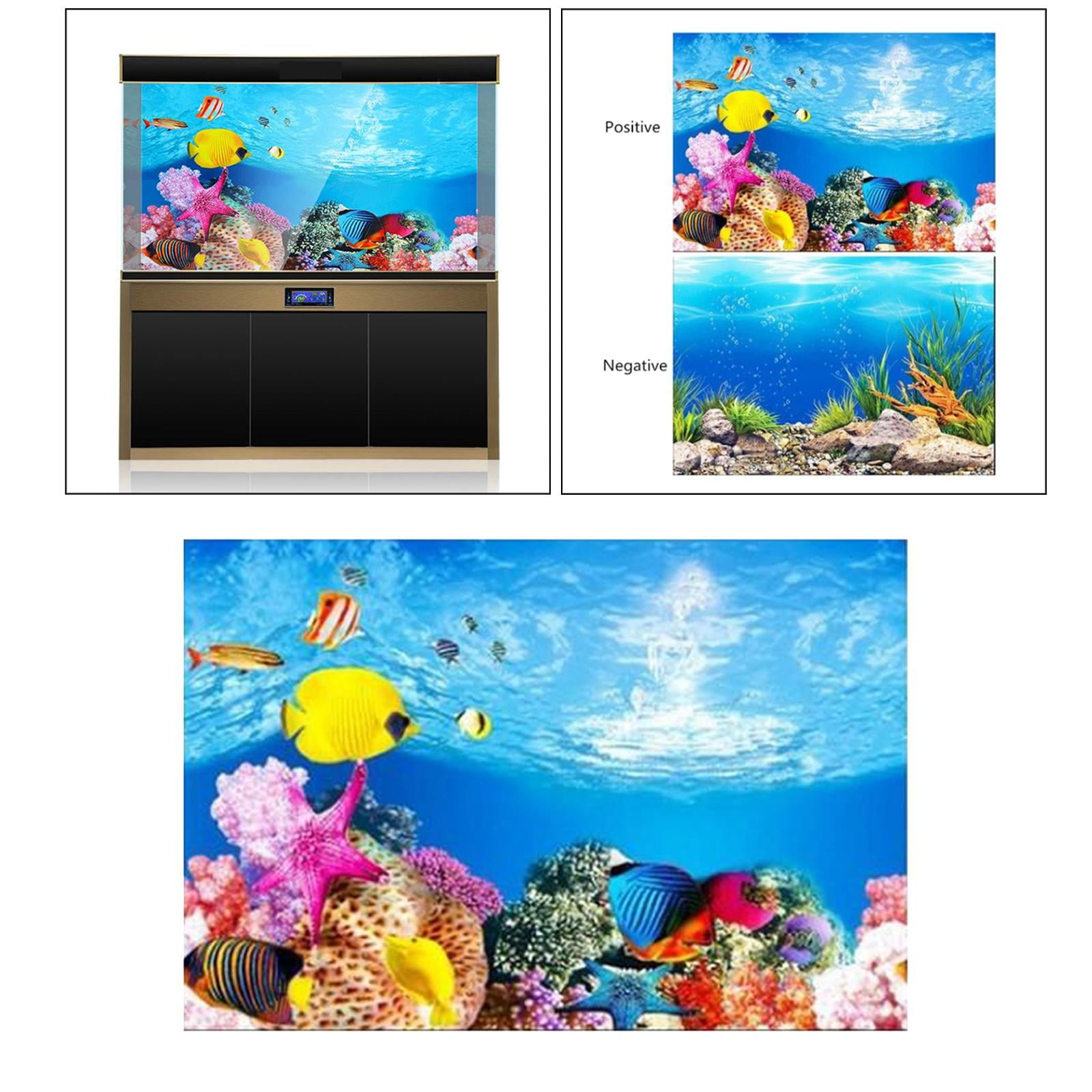 Blessing Calligraphy PVC Aquarium Background Poster Fish Tank Decor Landscape 