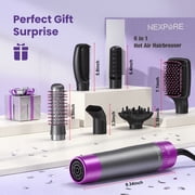 NEXPURE Hair Dryer Brush Set 6-in-1 Hot Air Brush, Blow Dryer Brush for Straightening, Curling & Volumizing, No Heat Damage Hair Styling Tool