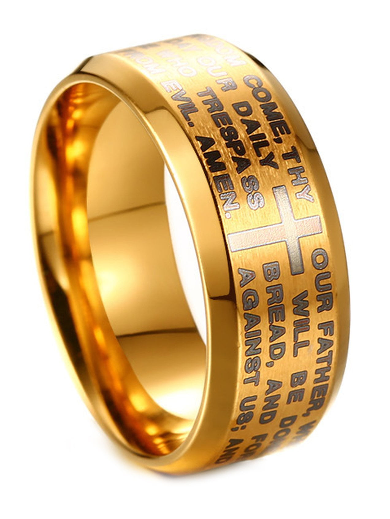AIJ_ArcoIrisJewelry Men's Stainless Steel Our Father Lord's Prayer