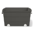 thumbnail image 3 of Mainstays Kids Large Gray Plastic Stackable Rolling Toy Storage Basket with Handles, 3 of 7
