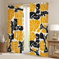 thumbnail image 2 of Homewish Bohemian Daisy Flowers Blackout Curtains,Classic Aesthetic Curtains Pack of 2 (42x84 Each),Orange Black, 2 of 6