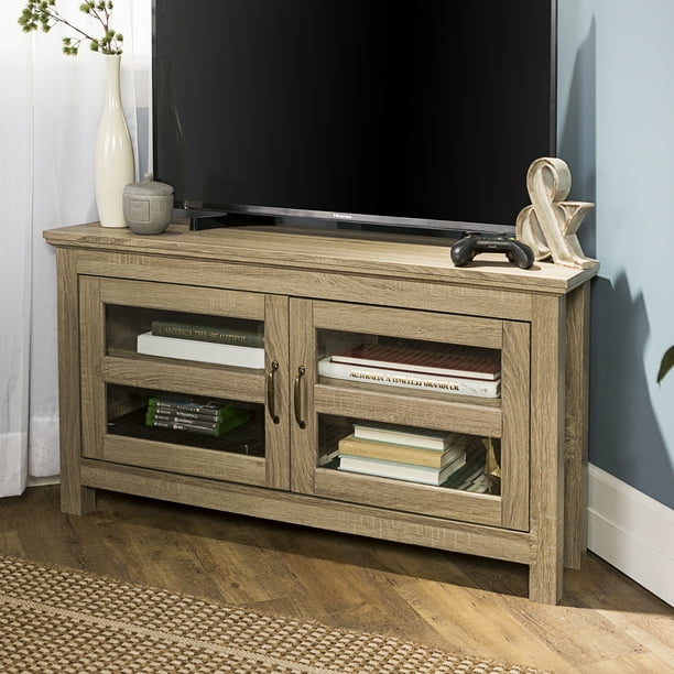 Woven Paths Wood Corner TV Stand for TVs up to 48", Driftwood Walmart