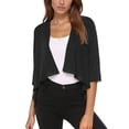 thumbnail image 2 of TGPMGRZ Womens Shrug Chiffon Cardigans Open Front Short Sleeve Bolero for Evening Dressy 2026 Black Size L, 2 of 5