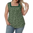thumbnail image 3 of NISVIYA Shirts for Women Fashion Sleeveless Tops Summer Square Neck Comfy Tunic Green Leopard Printed M, 3 of 7