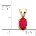 thumbnail image 2 of 14k Yellow Gold Diamond Red Ruby Birthstone Pendant Charm Necklace July, 2 of 6