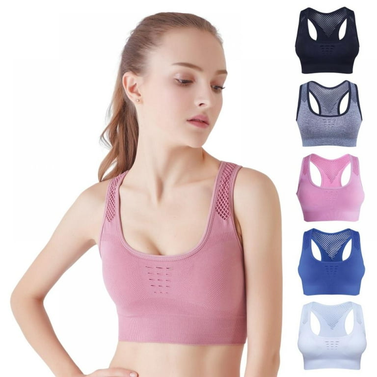 3 Pack Women Backless Wirefree Sports Bra High Elastic Hollow Out Yoga Bra  High-strength Shockproof Running Fitness Bralettes