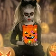 LSLJS Halloween Candy Bag,Trick or Treat Bucket,Pumpkin Design Candy Large Bags with LED Light