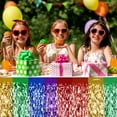 thumbnail image 6 of Sylvtty 1Pc/2Pcs Rainbow Wavy Table Skirt Metallic Tinsel Foil Fringe Streamers for Birthday Wedding Fiesta Party Decoration, 6 of 7