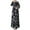 Black, variant on Fesfesfes Women Dress Round Neck Print Loose Long Sleeve Ankle-Length Dress Long Dress