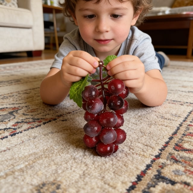 Outdor Realistic Grape Bunch Desktop Ornament Decorative Faux Fruit Display For Home Kitchen Centerpiece