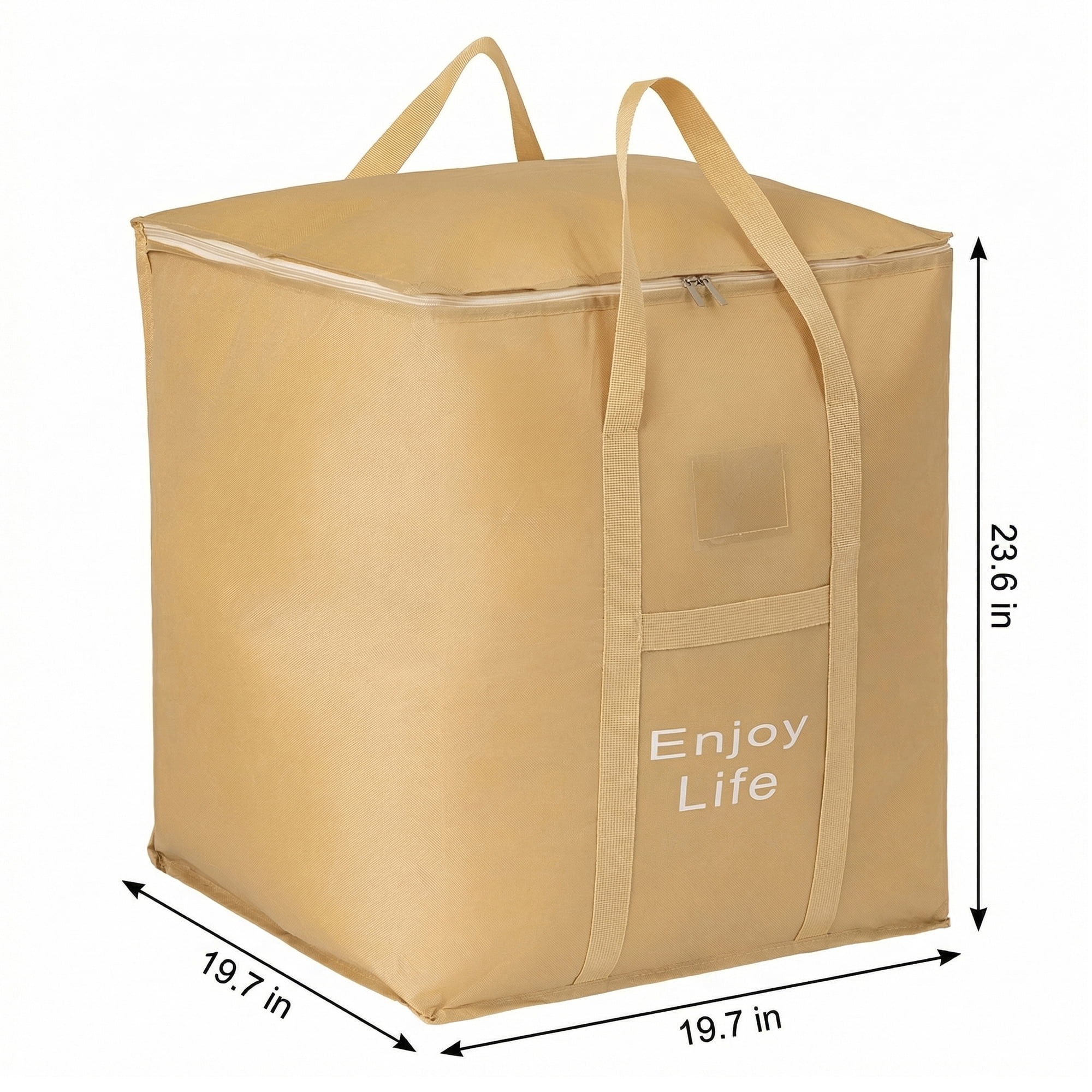 Unique Bargains Foldable Storage Bags for Storing Clothing Light Brown 19.7"x19.7"x23.6"