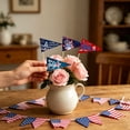 thumbnail image 6 of Beautynvta 12 Pcs 4th of July Cake Picks, Triangle Flags USA Toothpick Flags, Mini Stick Cupcake Toppers for Independence Day Cupcake Appetizers Party Decor, 6 of 6