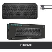 Logitech MX Keys Mini Minimalist Wireless Illuminated Keyboard, Compact, Bluetooth, Backlit, USB-C, Metal Build, Black
