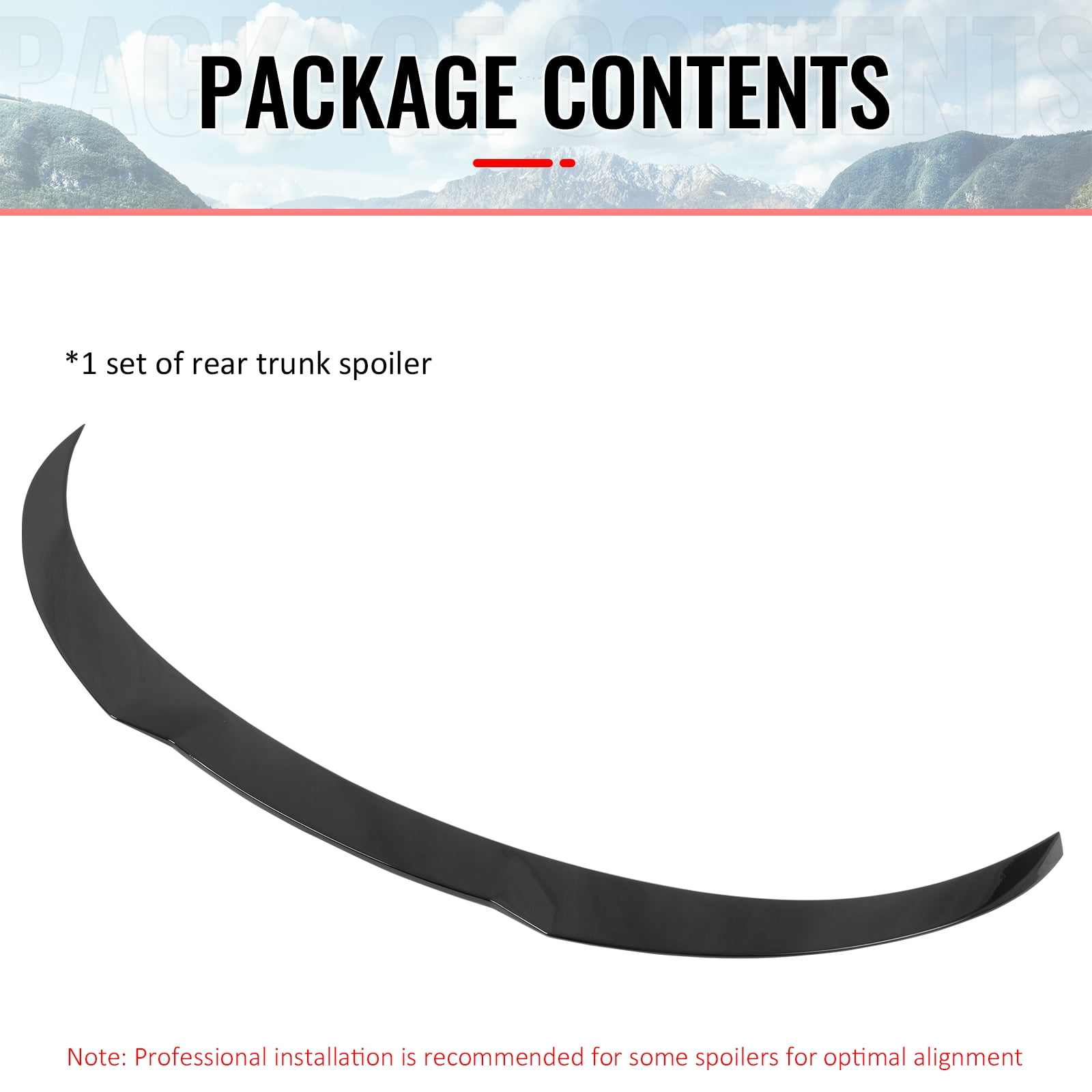 Ikon Motorsports Trunk Spoiler Compatible with 2025-2026 Tesla Model Y Juniper, IKON Style Gloss Black ABS Plastic Rear Trunk Lid Spoiler Wing Lip