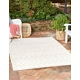 thumbnail image 3 of Unique Loom Outdoor Trellis Textured Collection Area Rug - Osage (5' 3" x 8' Rectangle Ivory), 3 of 9