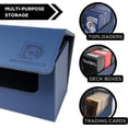thumbnail image 4 of wqlpp-DRAGONSCALE Leather Toploader Cards Storage Case - 180+ Toploaders or 500+ Sports & Collectors Trading Cards, Lightweight & Waterproof, Assorted Storage & Collectors Box - Blue/Grey, 4 of 4