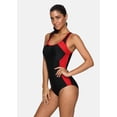 thumbnail image 4 of Attraco One Piece Women Sports Swimwear Sports Swimsuit Colorblock Swimwear Open Back Boyshort Bathing Suits Bikini Monokini, 4 of 7