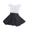 thumbnail image 2 of Conjunto de falda plisada a escala 1:6, camiseta y falda huecas de moda, accesorio negro blanco, 2 of 9