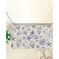 thumbnail image 4 of Shag Bath Rugs Ocean Navy Blue Starfish Conch Seamless Plush Soft Fluffy Doormat Floor Carpet,Non-Slip Living Room Bedroom Kitchen Entryway Door Mats Marine Life Retro Linen, 4 of 6